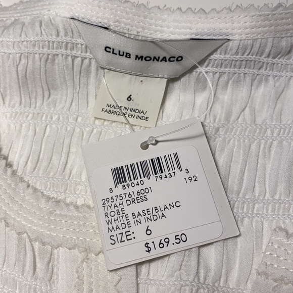 COPY - NWT. Club Monaco White Midi Tiyah Dress. Size 6. - Picture 7 of 7